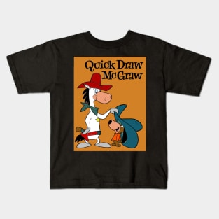 Quick Draw McGRAW : Cartoon Cowboy Sheriff Print Kids T-Shirt